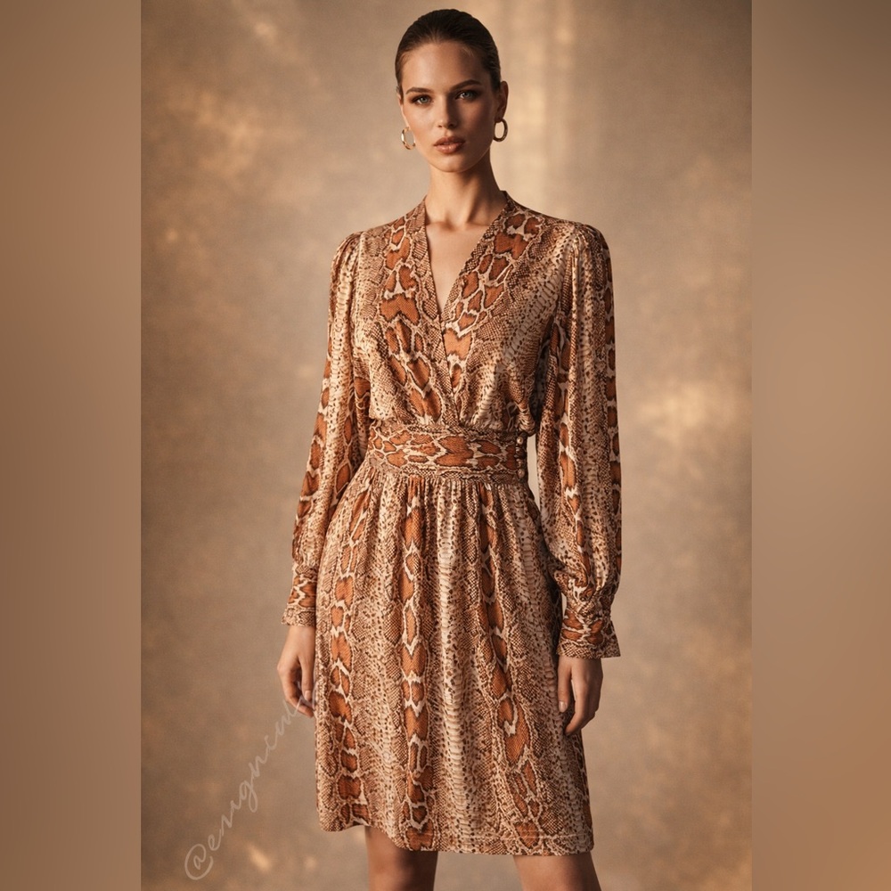 Smythe Snake Print Wrap Dress XS/S